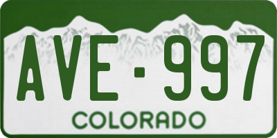 CO license plate AVE997