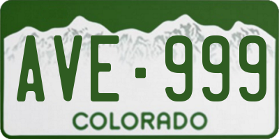 CO license plate AVE999