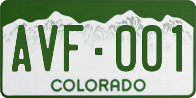 CO license plate AVF001