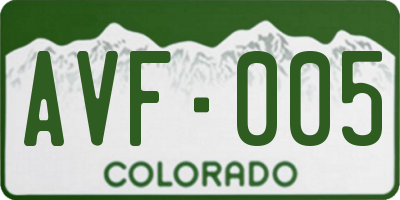 CO license plate AVF005