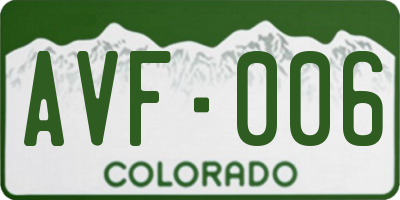 CO license plate AVF006