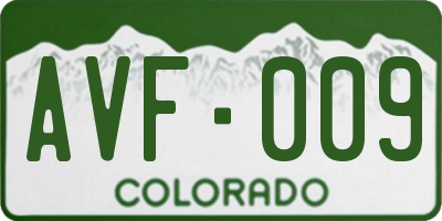 CO license plate AVF009