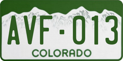 CO license plate AVF013