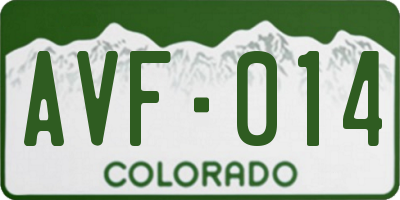 CO license plate AVF014