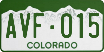 CO license plate AVF015