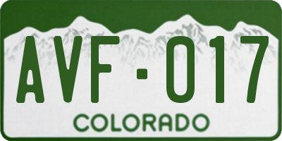 CO license plate AVF017