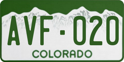 CO license plate AVF020