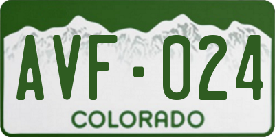 CO license plate AVF024