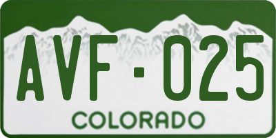 CO license plate AVF025