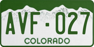 CO license plate AVF027