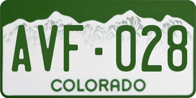 CO license plate AVF028