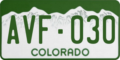 CO license plate AVF030