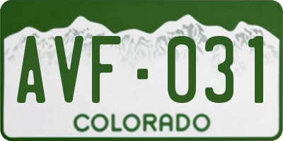 CO license plate AVF031