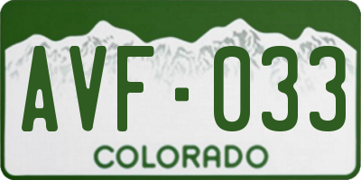 CO license plate AVF033