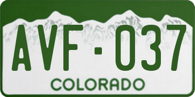 CO license plate AVF037