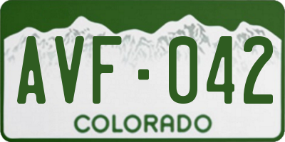 CO license plate AVF042