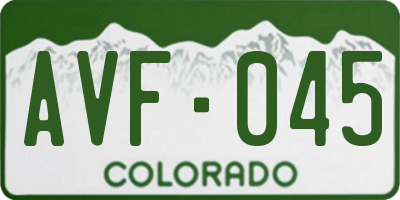 CO license plate AVF045