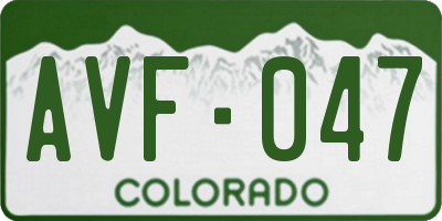 CO license plate AVF047