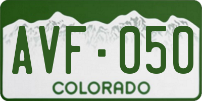 CO license plate AVF050