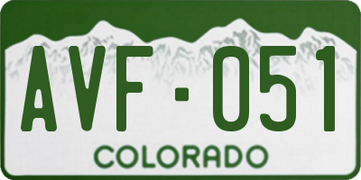 CO license plate AVF051