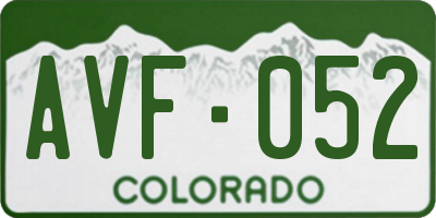 CO license plate AVF052