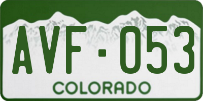 CO license plate AVF053