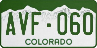 CO license plate AVF060