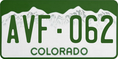 CO license plate AVF062