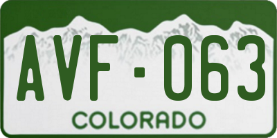 CO license plate AVF063