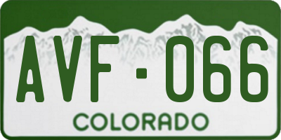 CO license plate AVF066