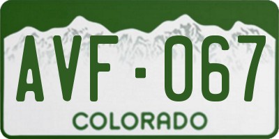 CO license plate AVF067