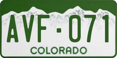 CO license plate AVF071