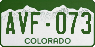 CO license plate AVF073