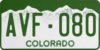 CO license plate AVF080
