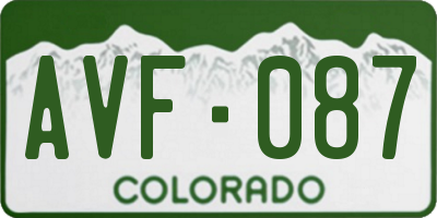 CO license plate AVF087
