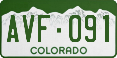 CO license plate AVF091