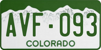 CO license plate AVF093