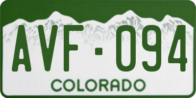 CO license plate AVF094