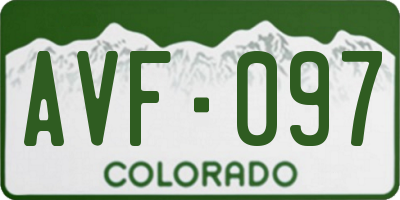 CO license plate AVF097