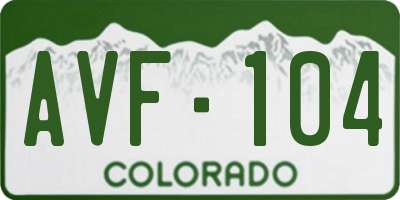 CO license plate AVF104