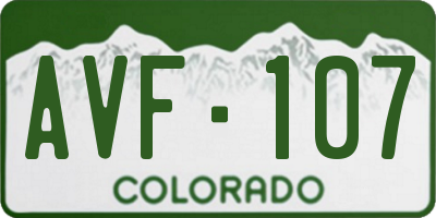 CO license plate AVF107