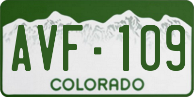 CO license plate AVF109
