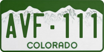CO license plate AVF111
