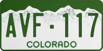 CO license plate AVF117