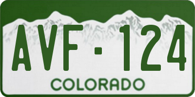 CO license plate AVF124