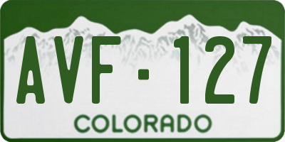 CO license plate AVF127