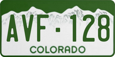 CO license plate AVF128