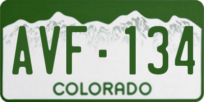 CO license plate AVF134