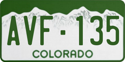 CO license plate AVF135