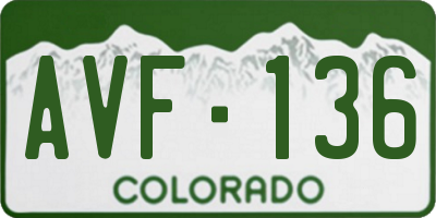 CO license plate AVF136
